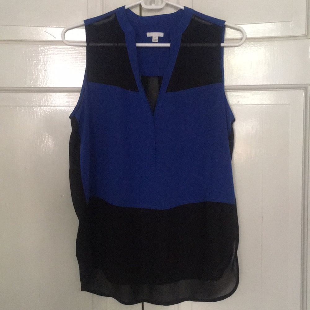 Intermix sheer panel colorblock top new